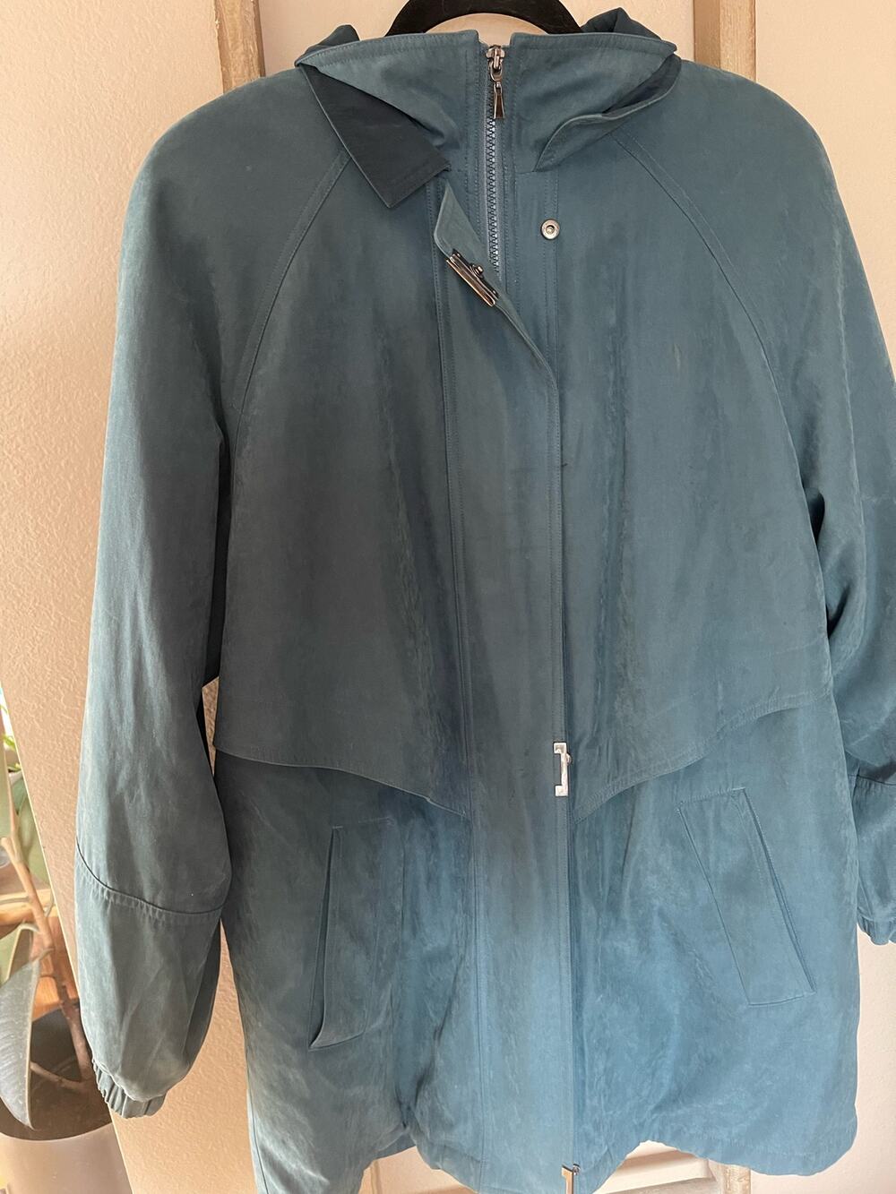 Fleet Street Vintage Teal Longline Coat | Women’s M Spring Jacket Lined Parka